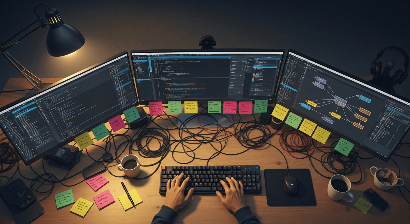 Cerveau surchargé par des interfaces numériques complexes en environnement de travail