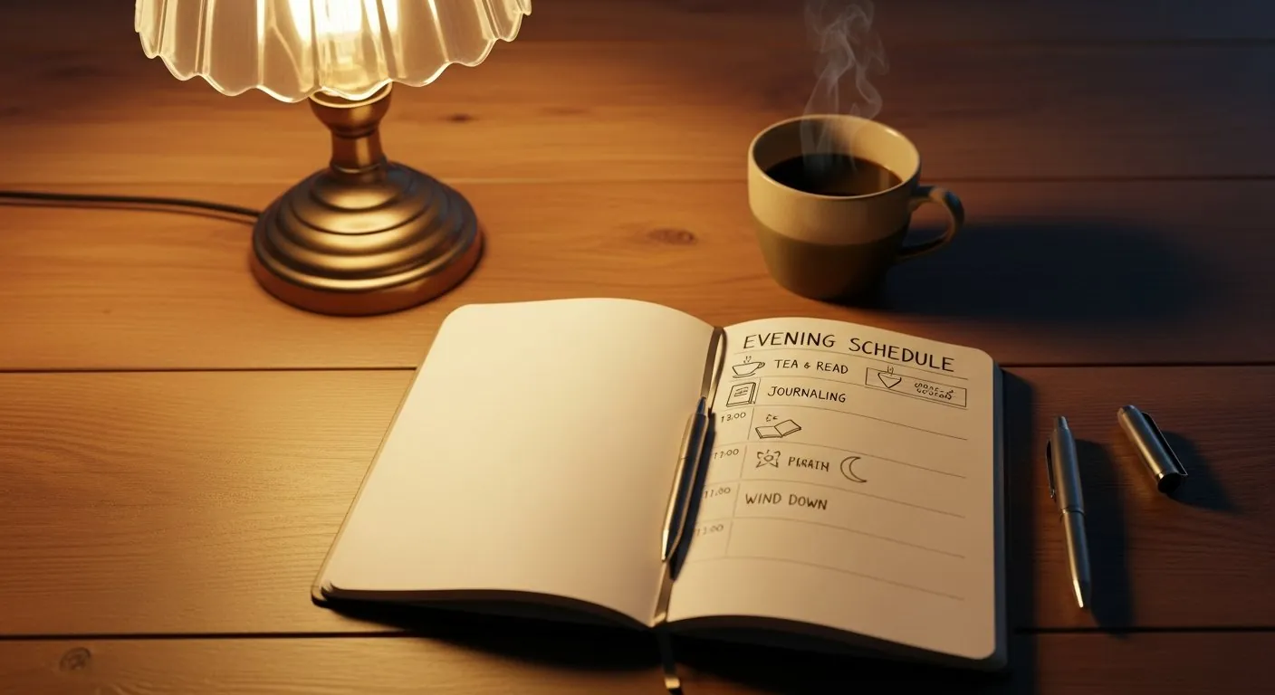 Planning d'une soirée type dessiné dans un carnet